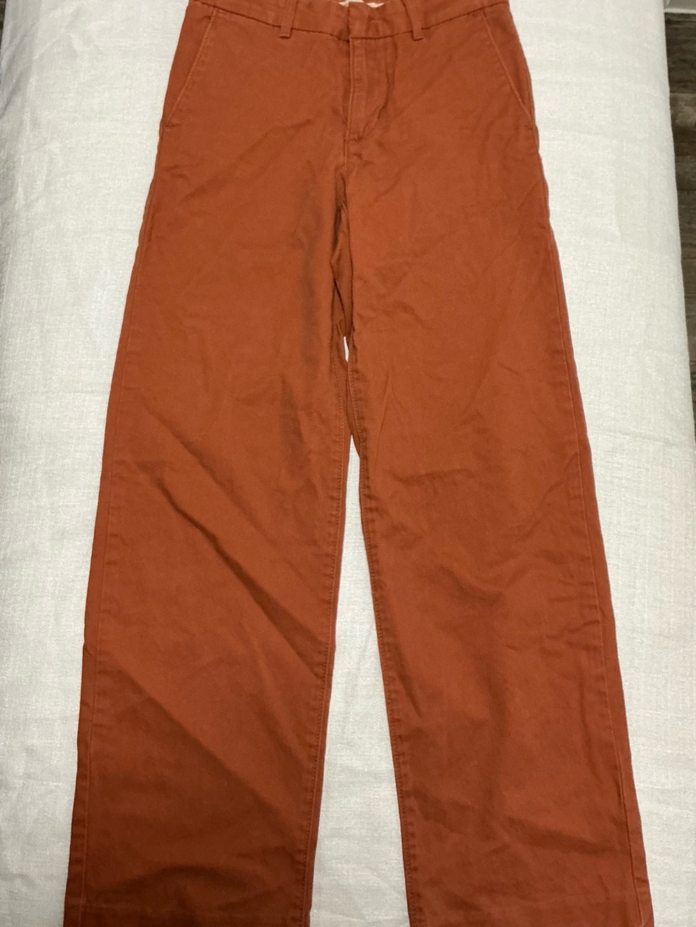 Levi’s Baggy Trouser Pants Women 23 Baked Clay Burnt Orange Wide Leg Twill Chino